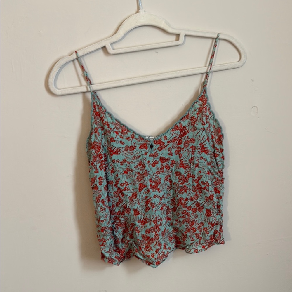 Free People Blue Camisole Crop Top